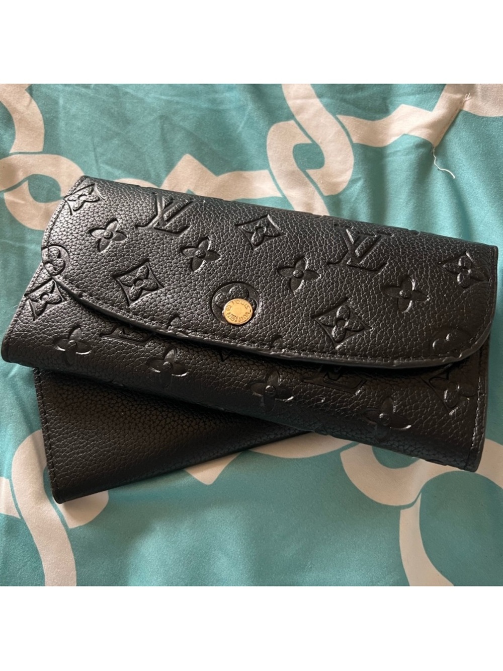 Black Embossed Monogrammed Wallet